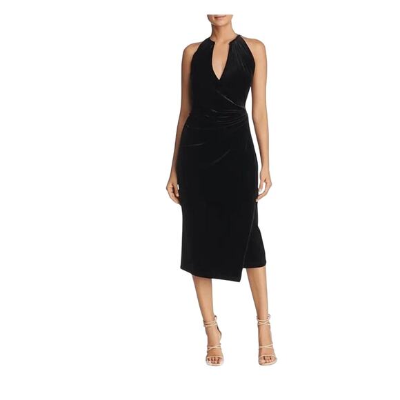 Elie Tahari Dresses & Skirts - Elie Tahari Belecia Faux Wrap Sleeveless Velvet Dress mob wife aesthetic Medium